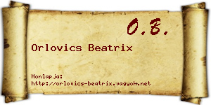 Orlovics Beatrix névjegykártya